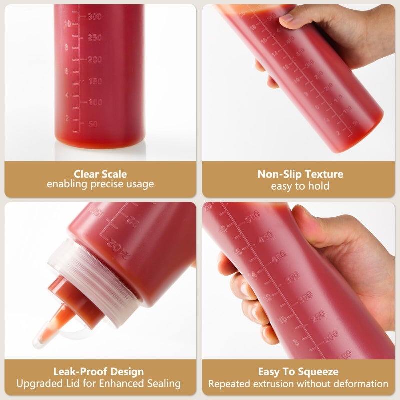 Belinlen 8 Pack 12 oz Plastic Squeeze Squirt Condiment Bottles with Cap Lids - Perfect for Condiments, Oil, Icing, Liquidsâ€“Set of 8 with extra 1 Silicone Funnel, 8 Chalk Labels and 1 Pen - Image 5